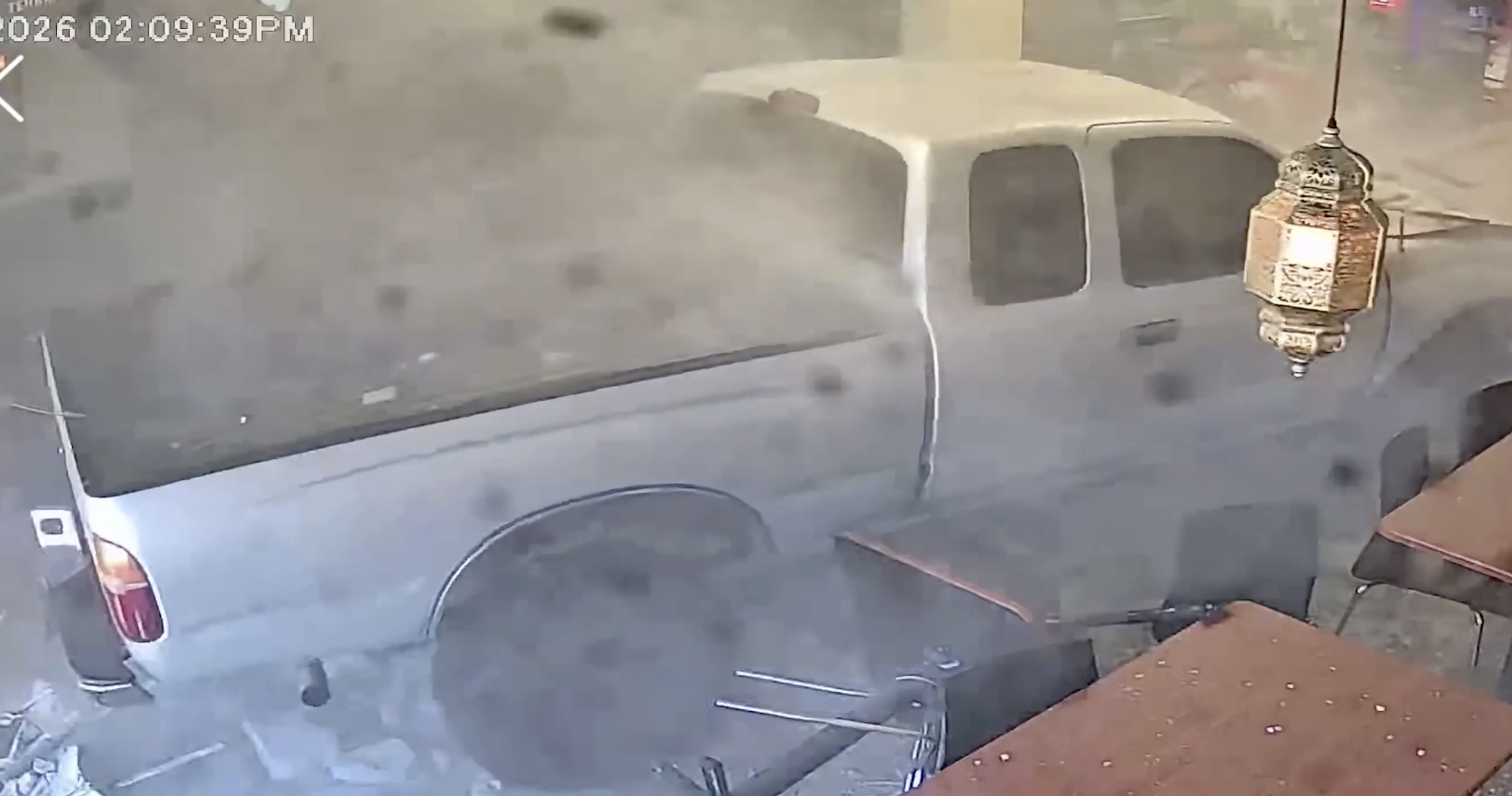 Watch: Suspected drunk driver crashes truck into California restaurant — Newtown Square Dining news